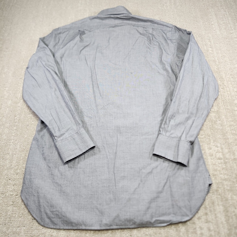 Vintage Polo Ralph Lauren Shirt Men 15.5 Button Down Gray Slim Fit Poplin Cotton - Picture 7 of 8